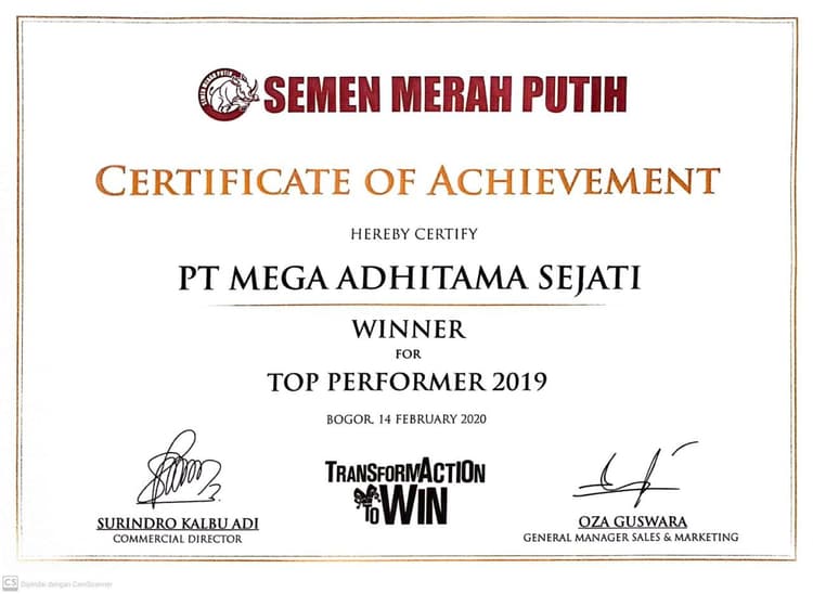Certificate of Archivement Semen Merah Putih 