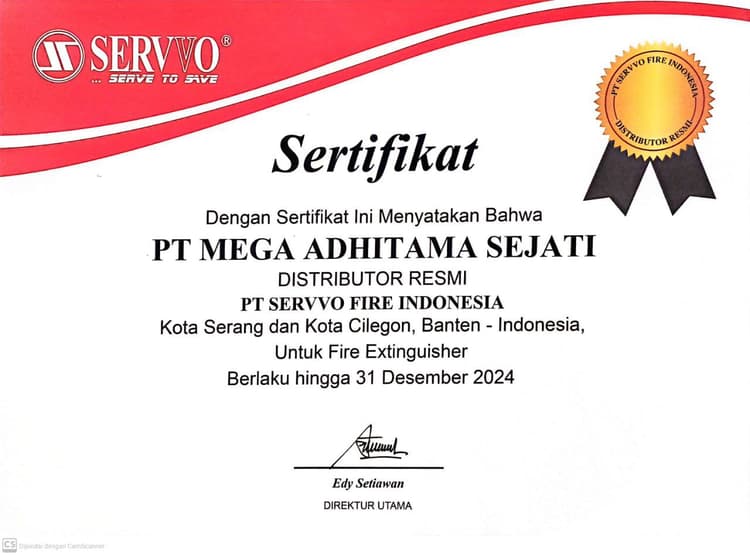 Certificate of license Servvo